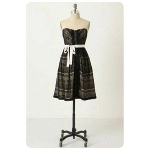 Anthropologie Moulinette Soeurs Black Peeking Needlework Sleeveless Lace Dress